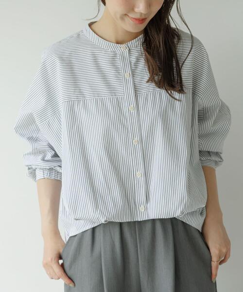 URBAN RESEARCH Sonny Label（アーバンリサーチサニーレーベル）の「『WEB限定』フロントタックバンドカラーシャツ（シャツ/ブラウス・レディース・ホワイト系その他/ブルー系その他/ホワイト/ブルー/ライトブルー・FREE）」の20枚目の写真