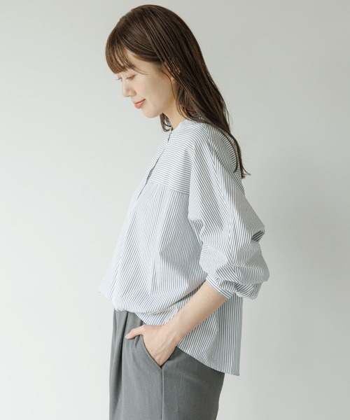 WEB限定』フロントタックバンドカラーシャツ（シャツ/ブラウス