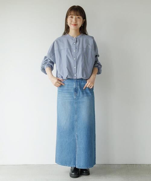 URBAN RESEARCH Sonny Label（アーバンリサーチサニーレーベル）の「『WEB限定』フロントタックバンドカラーシャツ（シャツ/ブラウス・レディース・ホワイト系その他/ブルー系その他/ホワイト/ブルー/ライトブルー・FREE）」の7枚目の写真
