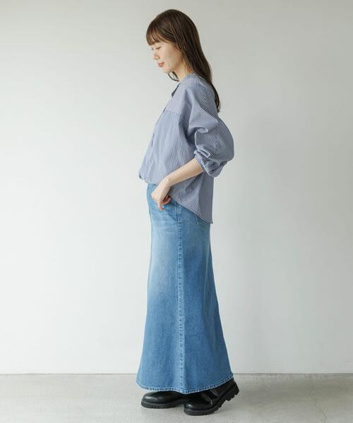 URBAN RESEARCH Sonny Label（アーバンリサーチサニーレーベル）の「『WEB限定』フロントタックバンドカラーシャツ（シャツ/ブラウス・レディース・ホワイト系その他/ブルー系その他/ホワイト/ブルー/ライトブルー・FREE）」の22枚目の写真