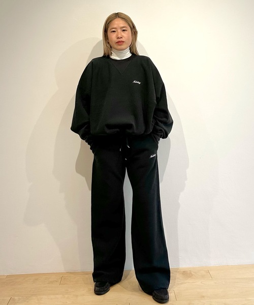 HOLIDAY / ホリデイ | ULTRA HEAVY SWEAT TOPS ロゴプリント ウルトラヘビー クルーネックスウェット | F | ネイビー | レディース HOLIDAY / ホリデイ | ULTRA HEAVY SWEAT TOPS ロゴプリント