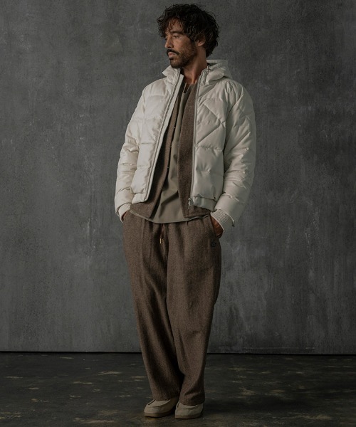 C DIEM（カルペディエム）の「mj10785-Leather Down Deformed Diaquilt Jacket レザーダウンジャケット（ダウンジャケット/コート・メンズ・ブラック/ホワイト・M/L/XL）」の22枚目の写真