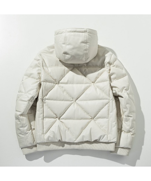 C DIEM（カルペディエム）の「mj10785-Leather Down Deformed Diaquilt Jacket レザーダウンジャケット（ダウンジャケット/コート・メンズ・ブラック/ホワイト・M/L/XL）」の10枚目の写真