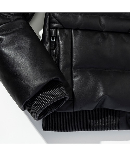 C DIEM（カルペディエム）の「mj10785-Leather Down Deformed Diaquilt Jacket レザーダウンジャケット（ダウンジャケット/コート・メンズ・ブラック/ホワイト・M/L/XL）」の7枚目の写真