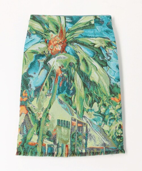 caban（キャバン）の「ランドスケープジャカード ミディラップスカート（スカート・レディース・グリーン系その他・FREE）」の2枚目の写真