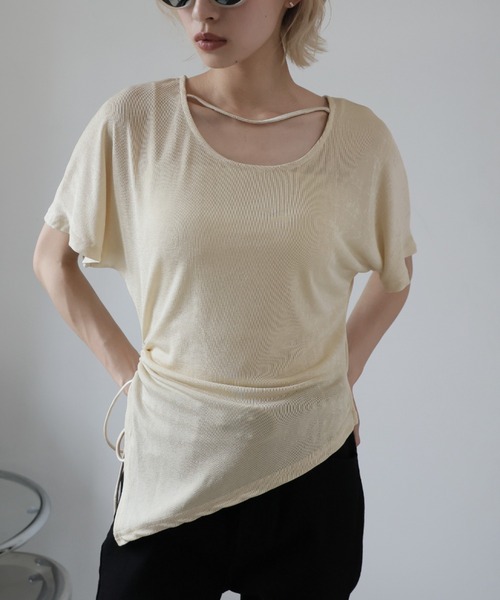 Ulysses(ユリシス)の「サイドギャザーアシメデザイントップス(Tシャツ/カットソー・レディース・ブラウン/グレー/ベージュ・M/S)」の20枚目の写真