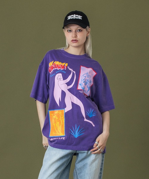 SHIMA STYLE 紫 Tシャツ Lサイズ 2013 セール】PIGMENT DYED NATURAL RHYTHM S/S TEE（Tシャツ/カットソー