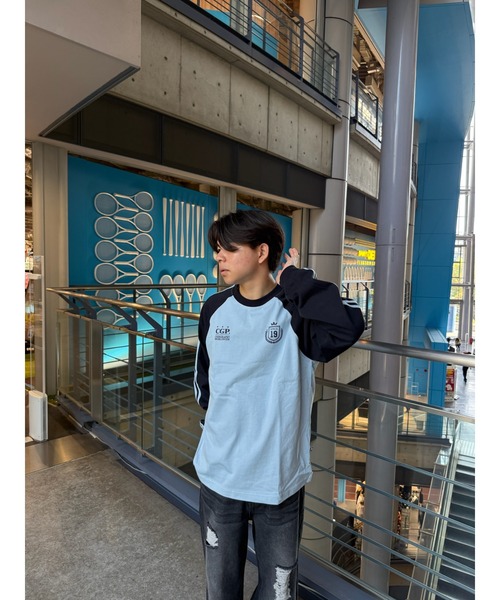 codegraphy（コードグラフィー）の「Sporty Track Long Sleeve CBEUUTL007B（Tシャツ/カットソー・メンズ・スカイブルー/ライトピンク/ホワイト・LARGE/MEDIUM/SMALL）」の8枚目の写真