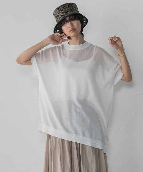 MAYSON GREY(メイソングレイ)の「BACK釦アシンメトリーニットプルオーバー≪手洗い可能≫(ニット/セーター・レディース・ベージュ/ホワイト/レッド・M)」の12枚目の写真