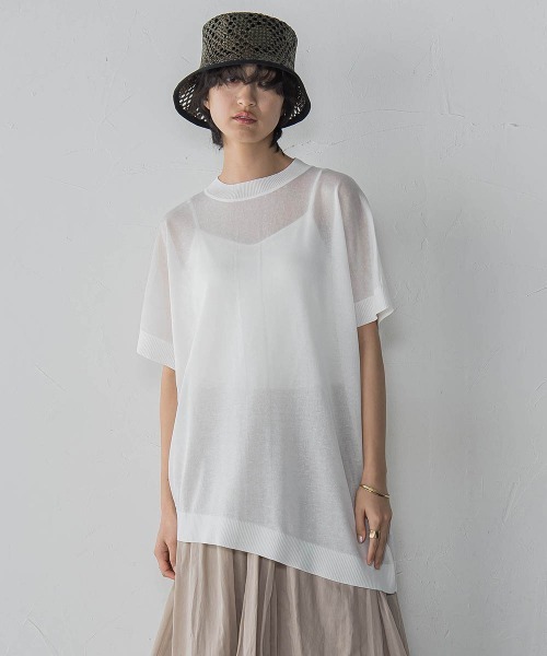 MAYSON GREY(メイソングレイ)の「BACK釦アシンメトリーニットプルオーバー≪手洗い可能≫(ニット/セーター・レディース・ベージュ/ホワイト/レッド・M)」の14枚目の写真