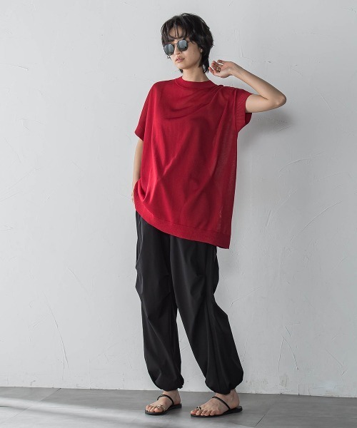 MAYSON GREY(メイソングレイ)の「BACK釦アシンメトリーニットプルオーバー≪手洗い可能≫(ニット/セーター・レディース・ベージュ/ホワイト/レッド・M)」の21枚目の写真