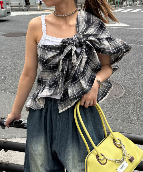 CIAOPANIC（チャオパニック）の「マルチWAYチェックフリルビッグ