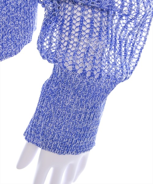 CLEAR BASIC（クリアベーシック）の「ウエストリボンメッシュ長袖カーディガン[着回し抜群 大人 カジュアル]≪SS新作≫（ニット/セーター・レディース・ブラック/ブルー・F）」の20枚目の写真