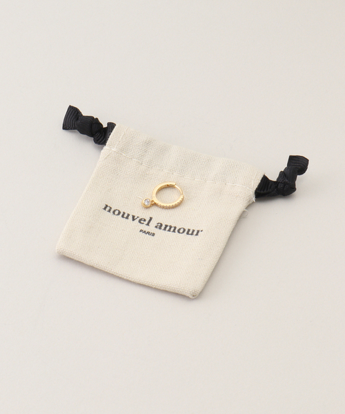 journal standard L'essage(ジャーナルスタンダードレサージュ)の「【NOUVEL AMOUR/ヌーベルアムール】MINI HOOP AVA WHITE:ピアス(片耳用)(ピアス(片耳用)・レディース・ホワイト・FREE)」の3枚目の写真