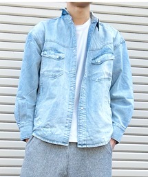 BEATJIVE（ビートジャイブ）の「デニムシャツ ダメージ ヴィンテージ加工 メンズ（シャツ/ブラウス）」