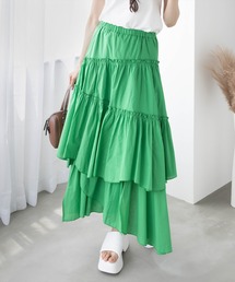 CLEAR BASIC | 【低身長サイズ有】コットンティアードフリルスカート [着回し力抜群 大人 カジュアル]≪CLEAR BASIC≫(スカート)