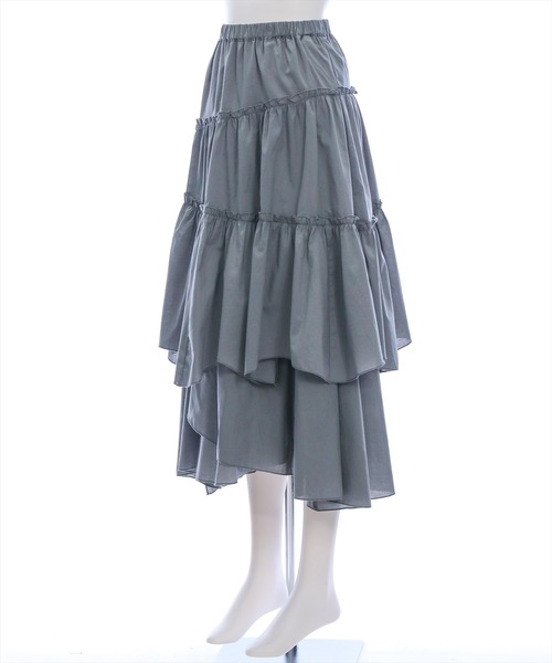 CLEAR BASIC（クリアベーシック）の「【低身長サイズ有】コットンティアードフリルスカート [着回し力抜群 大人 カジュアル]（スカート・レディース・グリーン/チャコールグレー/オフホワイト・F/XS）」の10枚目の写真