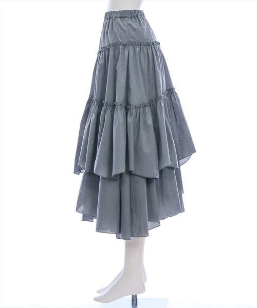 CLEAR BASIC（クリアベーシック）の「【低身長サイズ有】コットンティアードフリルスカート [着回し力抜群 大人 カジュアル]（スカート・レディース・グリーン/チャコールグレー/オフホワイト・F/XS）」の11枚目の写真