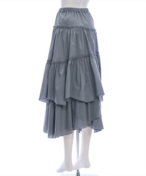 CLEAR BASIC（クリアベーシック）の「【低身長サイズ有】コットンティアードフリルスカート [着回し力抜群 大人 カジュアル]（スカート・レディース・グリーン/チャコールグレー/オフホワイト・F/XS）」の12枚目の写真