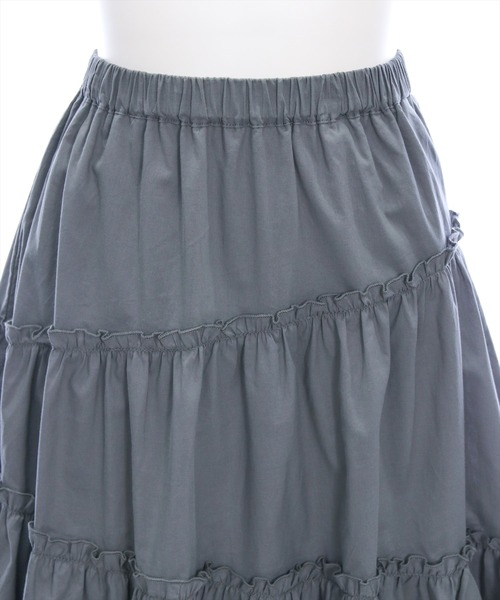 CLEAR BASIC（クリアベーシック）の「【低身長サイズ有】コットンティアードフリルスカート [着回し力抜群 大人 カジュアル]（スカート・レディース・グリーン/チャコールグレー/オフホワイト・F/XS）」の14枚目の写真