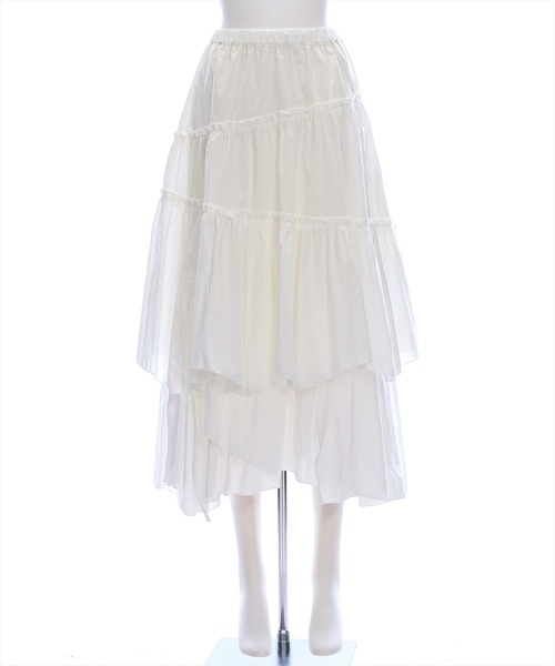 CLEAR BASIC（クリアベーシック）の「【低身長サイズ有】コットンティアードフリルスカート [着回し力抜群 大人 カジュアル]（スカート・レディース・グリーン/チャコールグレー/オフホワイト・F/XS）」の19枚目の写真
