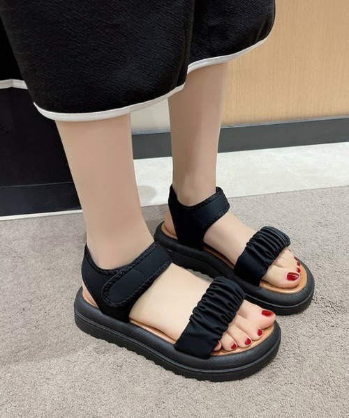 shoppinggo（ショッピングゴー）の「サンダル レディース 厚底 歩きやすい ミュール（サンダル・レディース・ベージュ/ブラック・23.0cm/23.5cm/24.0cm/24.5cm）」の14枚目の写真