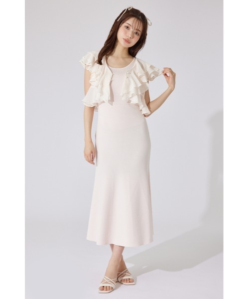 rienda（リエンダ）の「フリルブラウスセットニットマーメイドワンピース 夏服 サマーニット（ワンピース・レディース・ブルー/ブラック/ライトピンク・FREE）」の18枚目の写真
