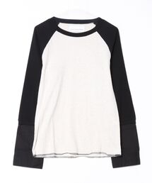 DIET BUTCHER/ダイエットブッチャー Embroidery sleeve docking raglan t-shirt ラグランスリーブロンティー
