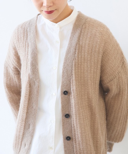 yuni（ユニ　）の「コットンキャッチワッシャー　タックシャツワンピース（シャツワンピース・レディース・ブルー/ホワイト/イエロー/ライラック/ブラック/ダークブラウン・FREE）」の7枚目の写真