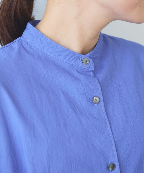 yuni（ユニ　）の「コットンキャッチワッシャー　タックシャツワンピース（シャツワンピース・レディース・ブルー/ホワイト/イエロー/ライラック/ブラック/ダークブラウン・FREE）」の21枚目の写真