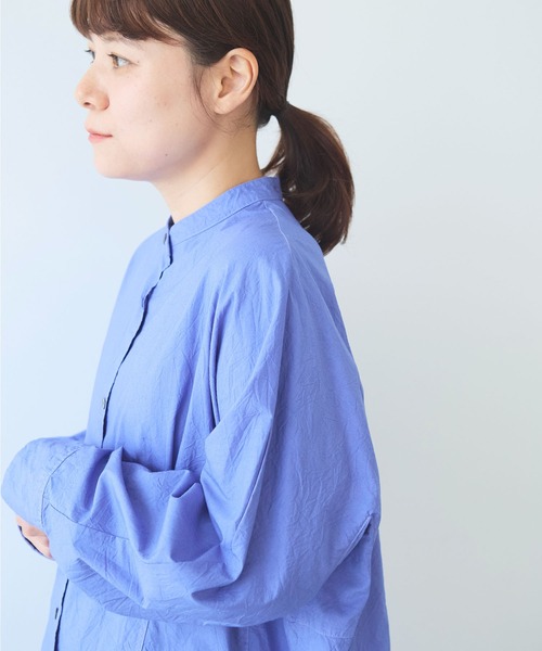 yuni（ユニ　）の「コットンキャッチワッシャー　タックシャツワンピース（シャツワンピース・レディース・ブルー/ホワイト/イエロー/ライラック/ブラック/ダークブラウン・FREE）」の20枚目の写真