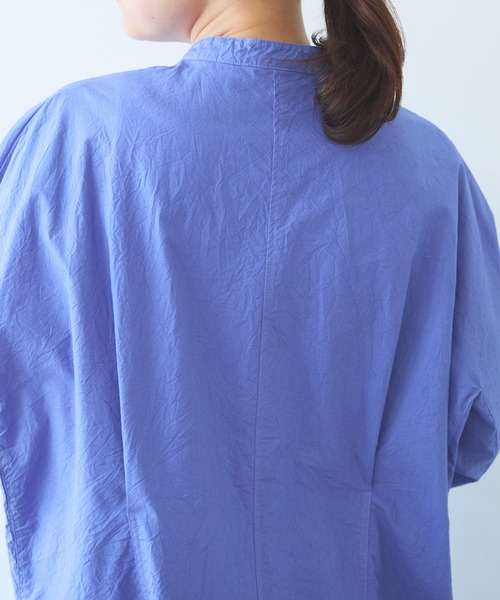 yuni（ユニ　）の「コットンキャッチワッシャー　タックシャツワンピース（シャツワンピース・レディース・ブルー/ホワイト/イエロー/ライラック/ブラック/ダークブラウン・FREE）」の19枚目の写真