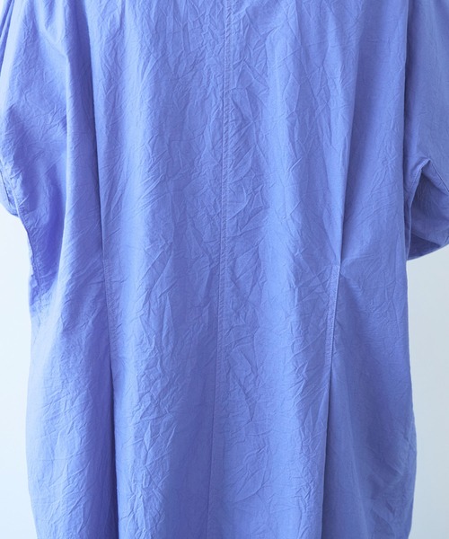 yuni（ユニ　）の「コットンキャッチワッシャー　タックシャツワンピース（シャツワンピース・レディース・ブルー/ホワイト/イエロー/ライラック/ブラック/ダークブラウン・FREE）」の18枚目の写真