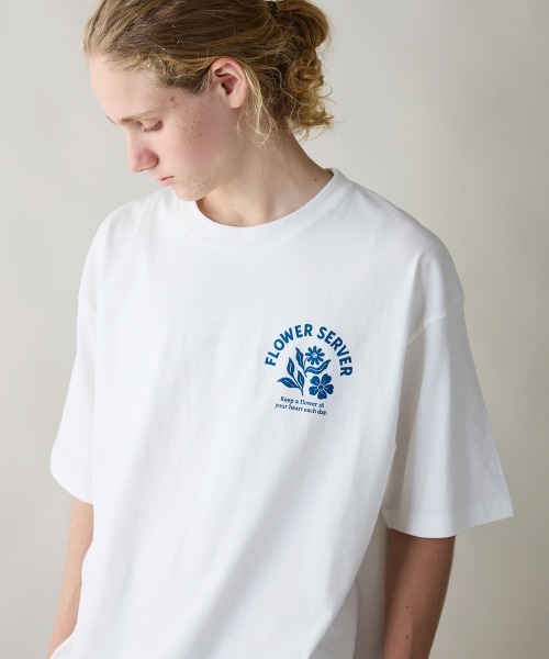 rehacer（レアセル）の「rehacer : Wind Bloom Open End T-shirt / ウインドブルーム オープンエンド Tシャツ（Tシャツ/カットソー・メンズ・ホワイト/ネイビー/スミクロ・MEDIUM/LARGE/X-LARGE/SMALL）」の19枚目の写真