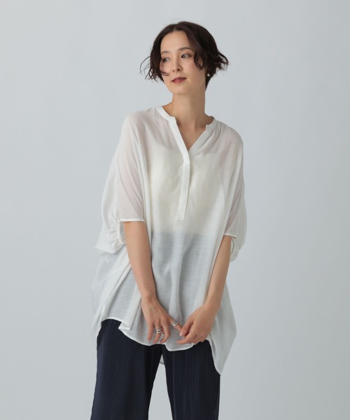 LEPSIM（レプシィム）の「スキッパードルマンチュニックSS　498446（チュニック・レディース・ブラック/オフホワイト/ブルー/レッド・FREE）」の8枚目の写真