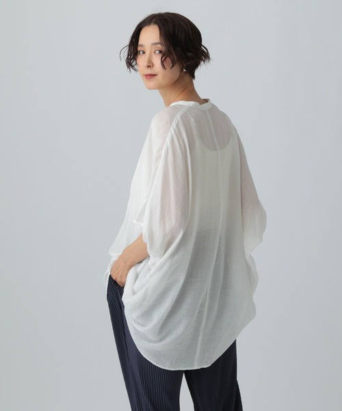 LEPSIM（レプシィム）の「スキッパードルマンチュニックSS　498446（チュニック・レディース・ブラック/オフホワイト/ブルー/レッド・FREE）」の7枚目の写真