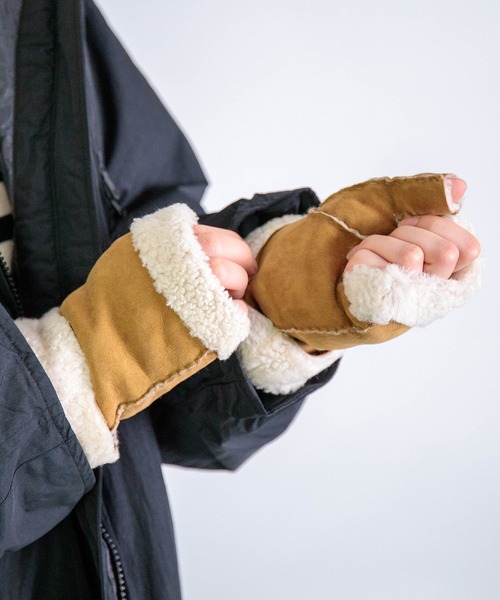 Glencroft] MOUTON FINGERLESS MITTS / ムートンフィンガーレスミトン