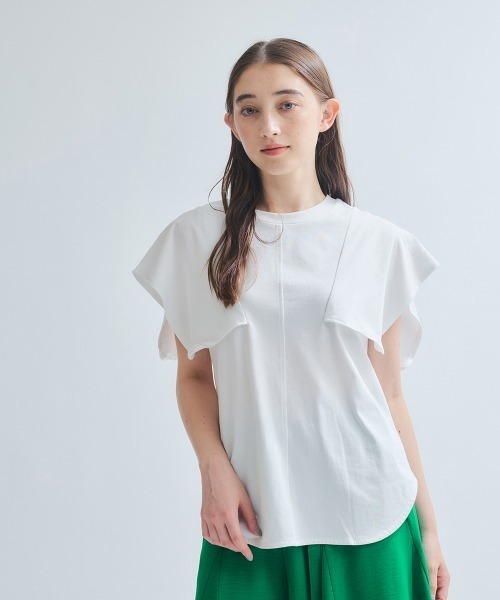 ketty(ケティ)の「フリルスリーブブラウス≪手洗い可能≫(シャツ/ブラウス・レディース・オフホワイト/ブラック・M)」の6枚目の写真