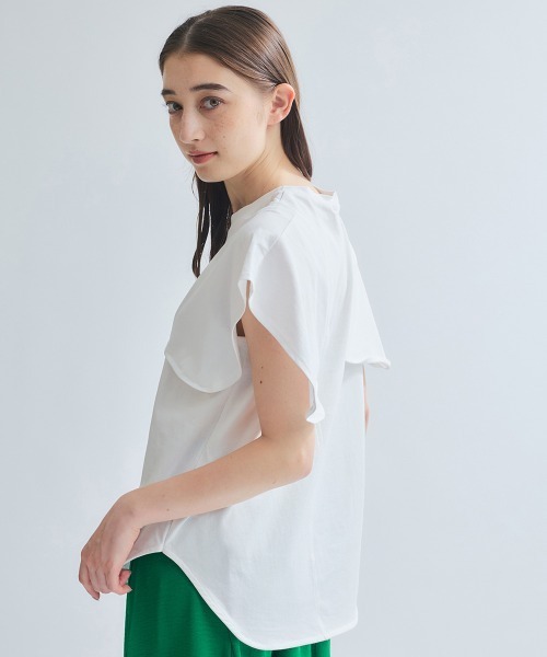 ketty(ケティ)の「フリルスリーブブラウス≪手洗い可能≫(シャツ/ブラウス・レディース・オフホワイト/ブラック・M)」の8枚目の写真