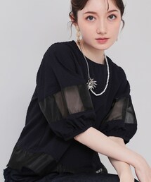 【5分袖】ボリュームパフスリーブトップス