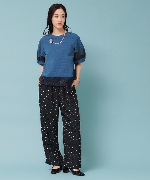 Sunauna(スーナウーナ)の「【5分袖】ボリュームパフスリーブトップス(シャツ/ブラウス・レディース・オフホワイト/ブルー/ネイビー・38/40)」の6枚目の写真