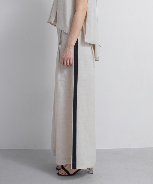 TITE IN THE STORE(ティテ インザ ストア)の「リネンサイドラインワイドパンツ(その他パンツ・レディース・ベージュ・38)」の4枚目の写真