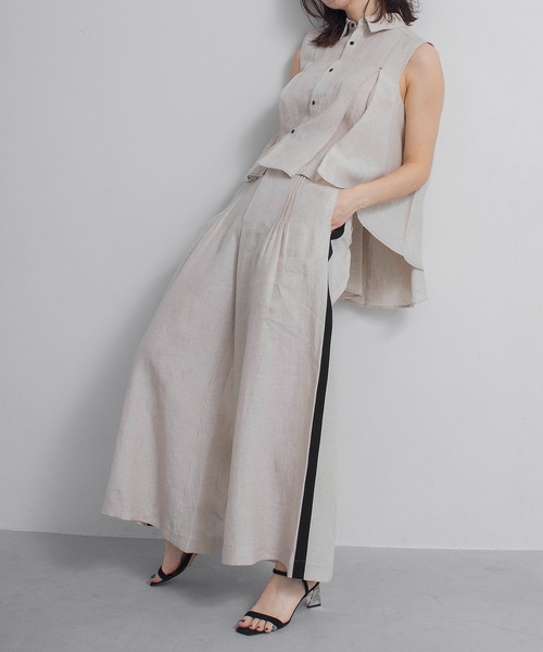 TITE IN THE STORE(ティテ インザ ストア)の「リネンサイドラインワイドパンツ(その他パンツ・レディース・ベージュ・38)」の6枚目の写真