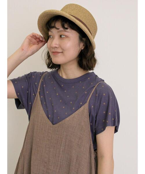 Samansa Mos2(サマンサ モスモス)の「【オーガニックコットン】ドット柄Tシャツ(Tシャツ/カットソー・レディース・オフホワイト/グレー/チャコールグレー/ネイビー・F)」の4枚目の写真