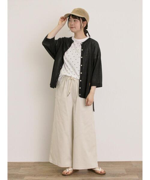 Samansa Mos2(サマンサ モスモス)の「【オーガニックコットン】ドット柄Tシャツ(Tシャツ/カットソー・レディース・オフホワイト/グレー/チャコールグレー/ネイビー・F)」の13枚目の写真