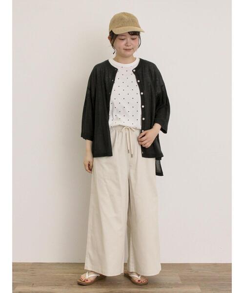 Samansa Mos2(サマンサ モスモス)の「【オーガニックコットン】ドット柄Tシャツ(Tシャツ/カットソー・レディース・オフホワイト/グレー/チャコールグレー/ネイビー・F)」の12枚目の写真