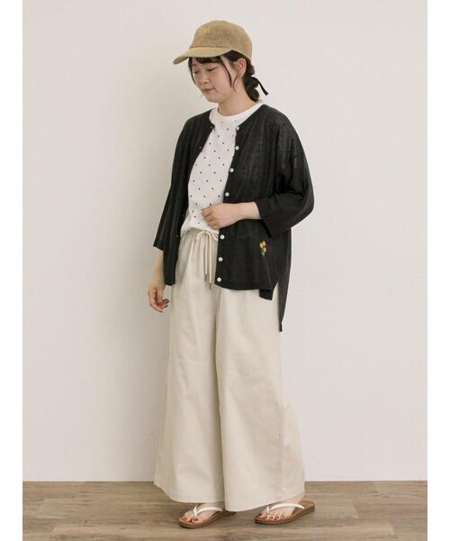 Samansa Mos2(サマンサ モスモス)の「【オーガニックコットン】ドット柄Tシャツ(Tシャツ/カットソー・レディース・オフホワイト/グレー/チャコールグレー/ネイビー・F)」の11枚目の写真