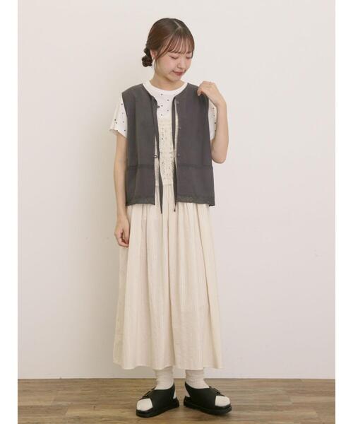 Samansa Mos2(サマンサ モスモス)の「【オーガニックコットン】ドット柄Tシャツ(Tシャツ/カットソー・レディース・オフホワイト/グレー/チャコールグレー/ネイビー・F)」の10枚目の写真