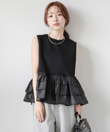 sai フリルベスト　ブラック　新品タグ付★ バックフリル ロング ジレ ベスト フリーサイズ 2024AW 新作