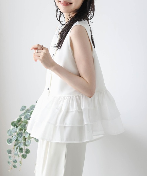 SUGAR BISKET(シュガービスケット)の「前後2WAYドッキングベスト(ベスト・レディース・ホワイト/ブラック×ホワイト/ブラック・フリー)」の7枚目の写真